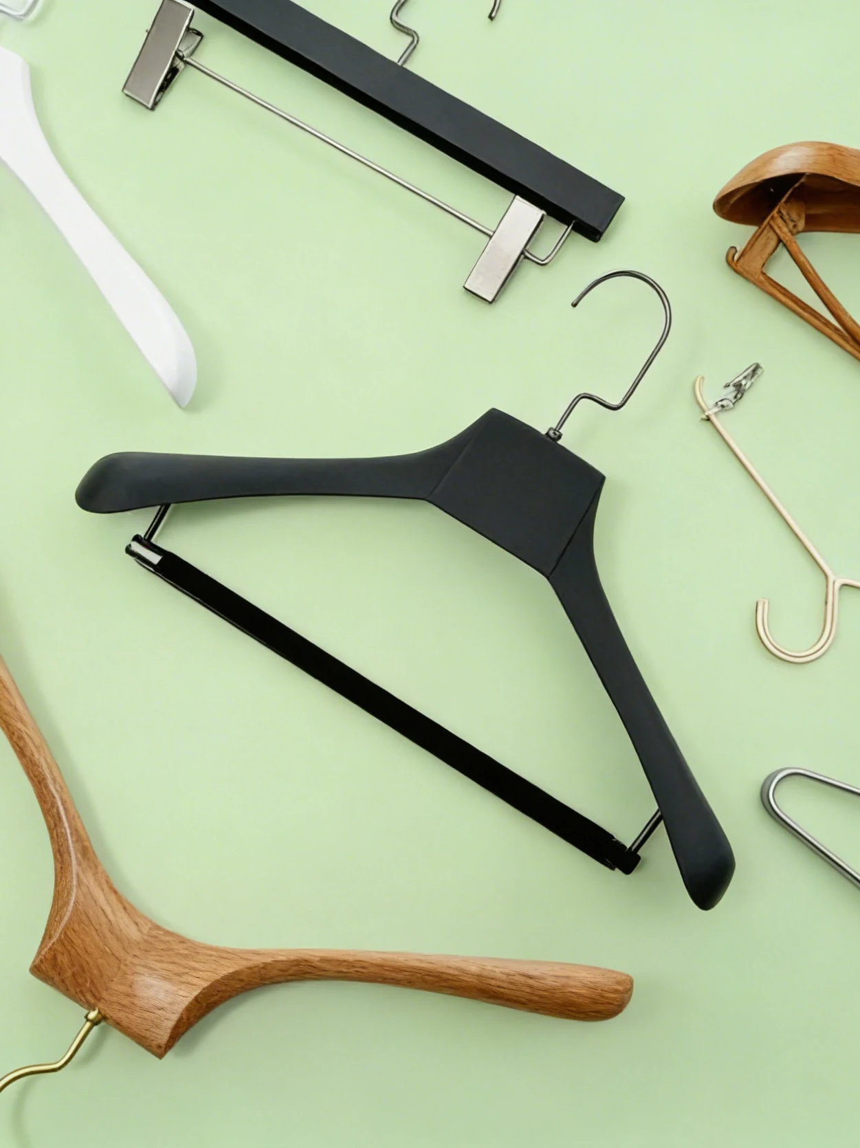 Plastic Suit Hangers with Wood Grain for a Taizhou Suit Store — 2