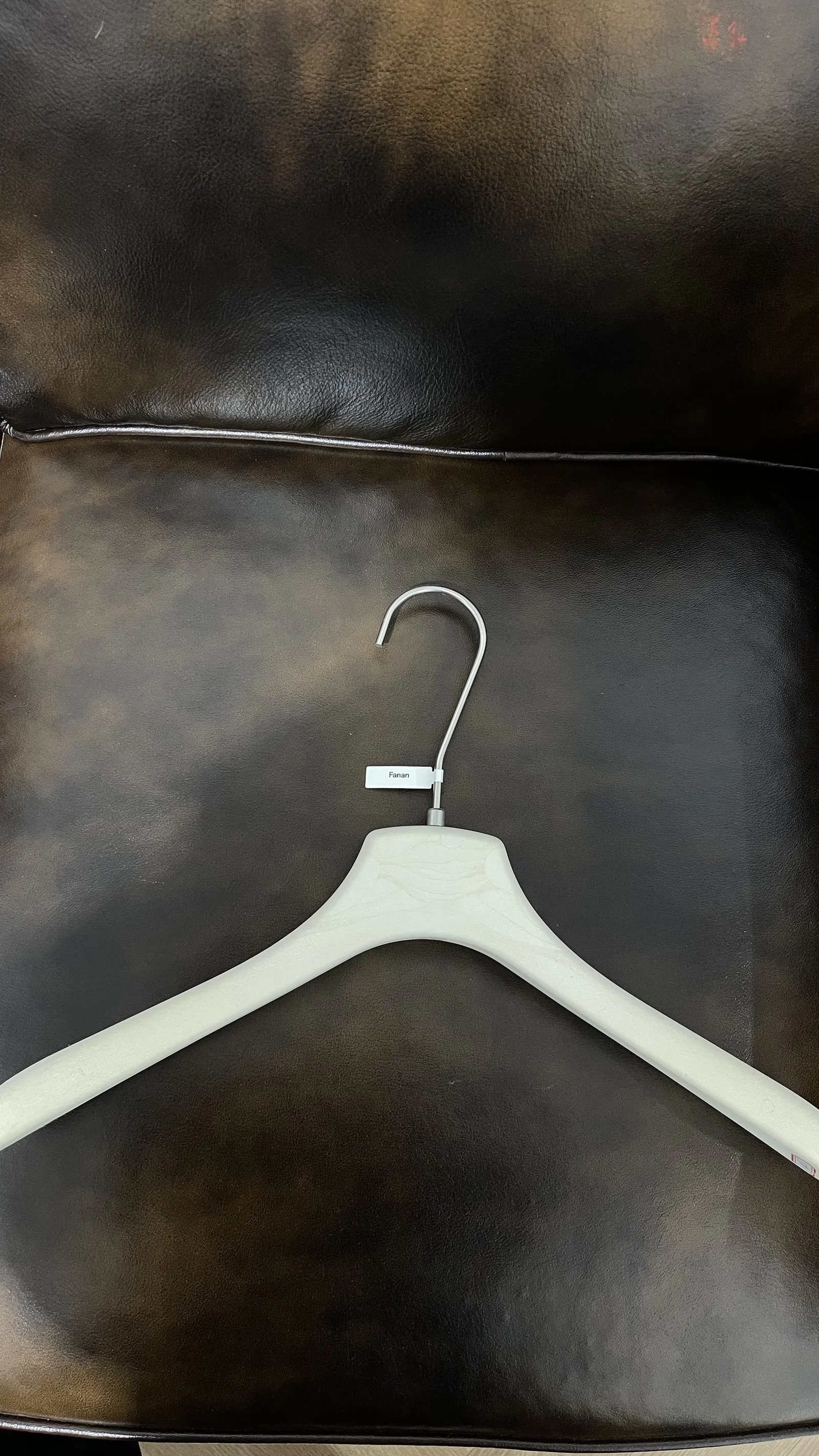 Ivory Resin Hangers with Wood Grain Texture