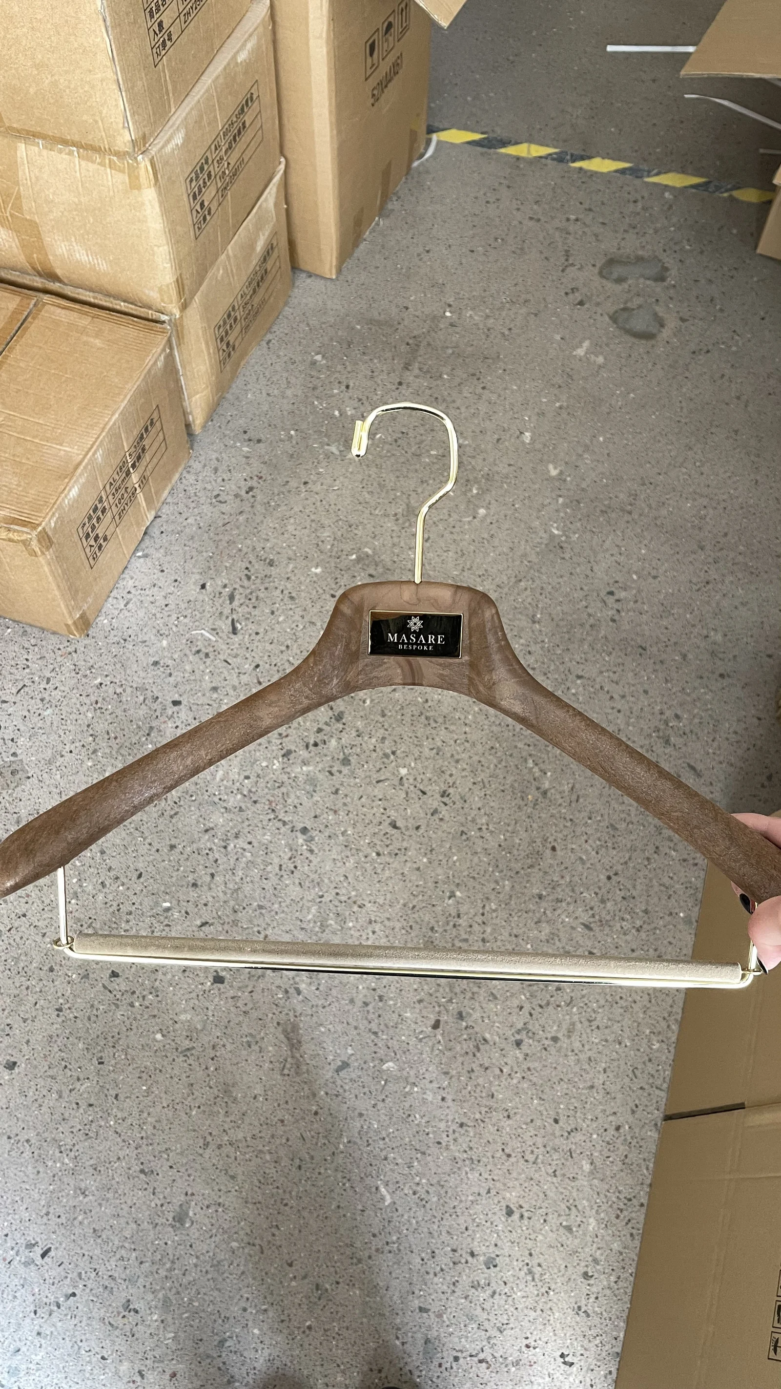 Walnut Resin Suit Hangers with Wide Shoulder for an Australia Stor