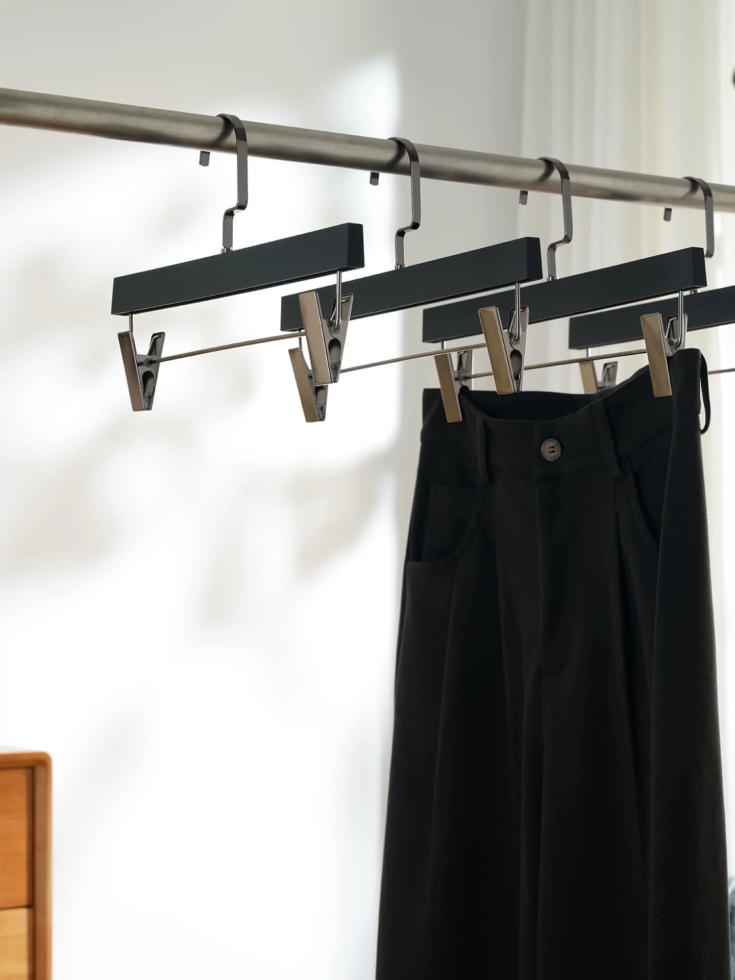 Black Soft Touch Pants Clips for Retail Display