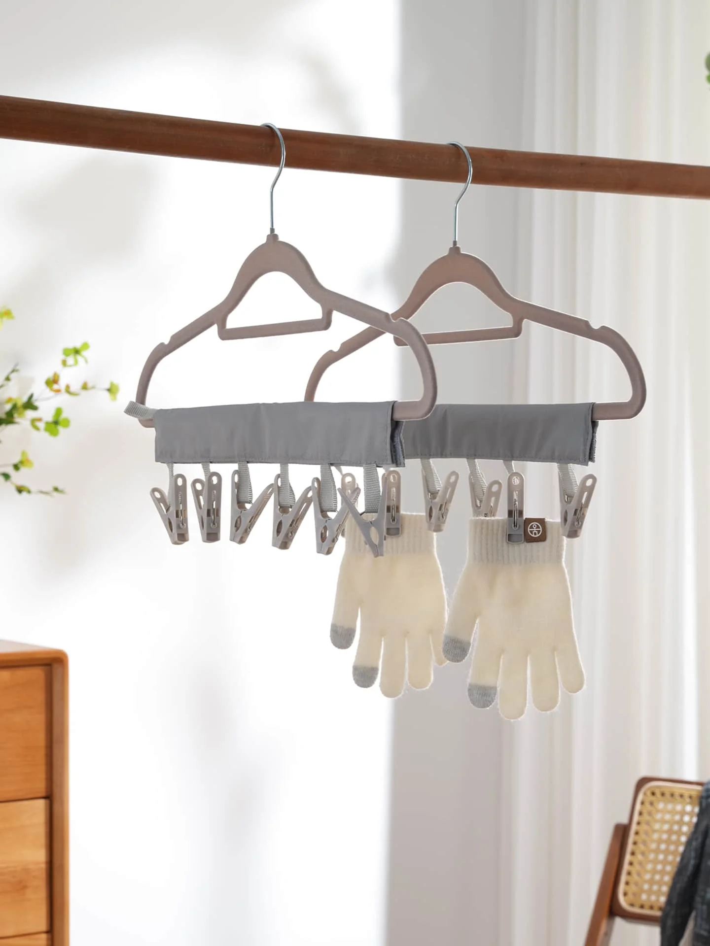 Fabric Clip Hanger Organizer for Socks and Accessories